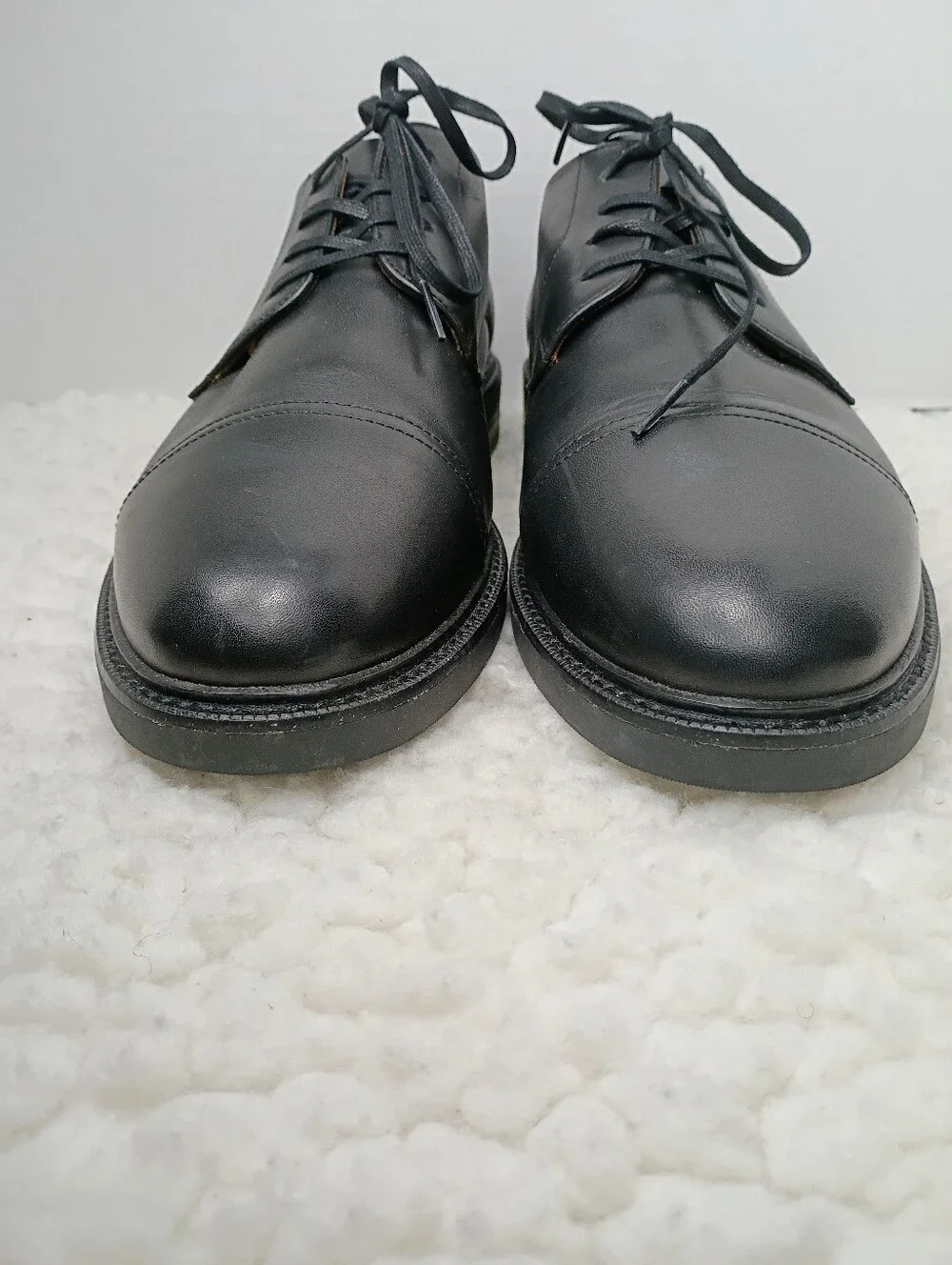 Polo Ralph Lauren Asher Cap Toe Black Leather Derby Shoes Men Size 12